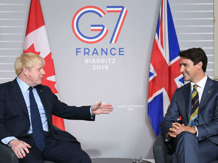 UK Prime Minister Boris Johnson and Canadian Prime Minister Justin Trudeau met Saturday for a one-on-one discussion.