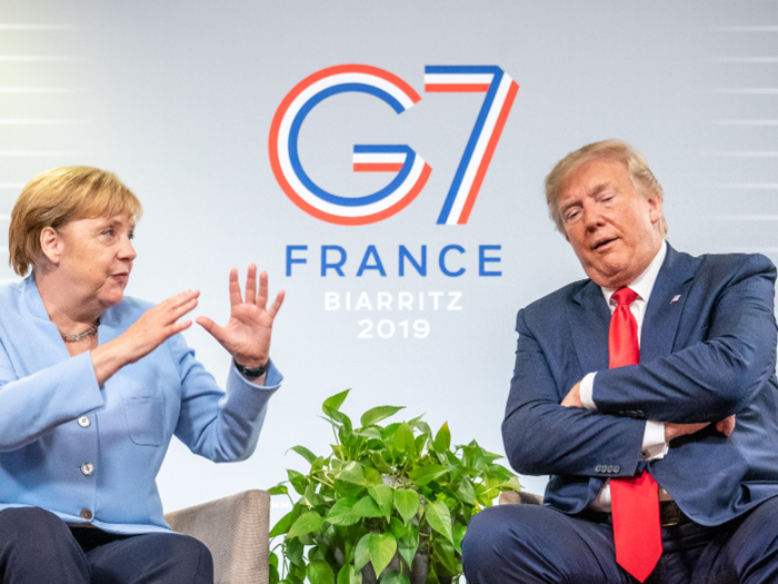 President Trump shared some of his more awkward moments with German Chancellor Angela Merkel.