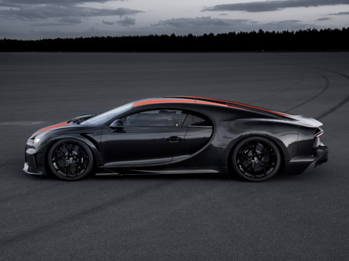 This is the first time a street-legal production hypercar has broken the 300 mph barrier, according to Bugatti. The car reached exactly 304.773 mph at a VW Group test track.