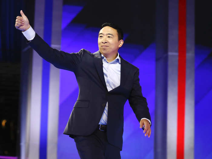 Andrew Yang announced his campaign would give away a $12,000 annual universal basic income to 10 families.