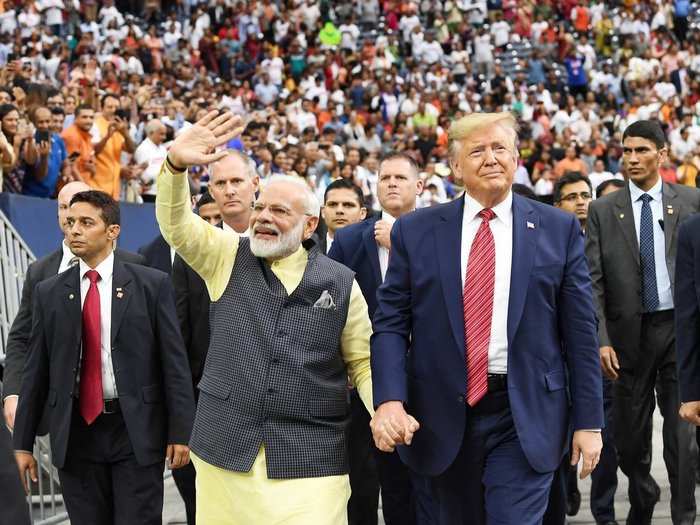 ​US President Donald Trump and Modi shared a stage together