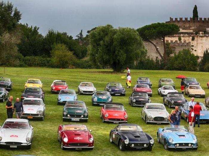 This is what upwards of 80 vintage Ferraris looks like, all in one place.