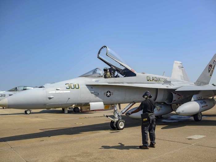 The aircraft has remained with the Gladiators for its entire 31-years of service. The aircraft took off from NAS Oceana accompanied by three F/A-18F Super Hornets for a one-and-a-half hour flight and return to Oceana where it will be officially stricken from the inventory, stripped of all its usable parts and be scrapped.