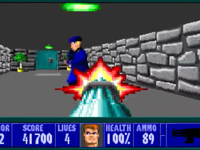 It's said that 'Wolfenstein 3D' (1992) was one of the templates for first-person shooter games.
