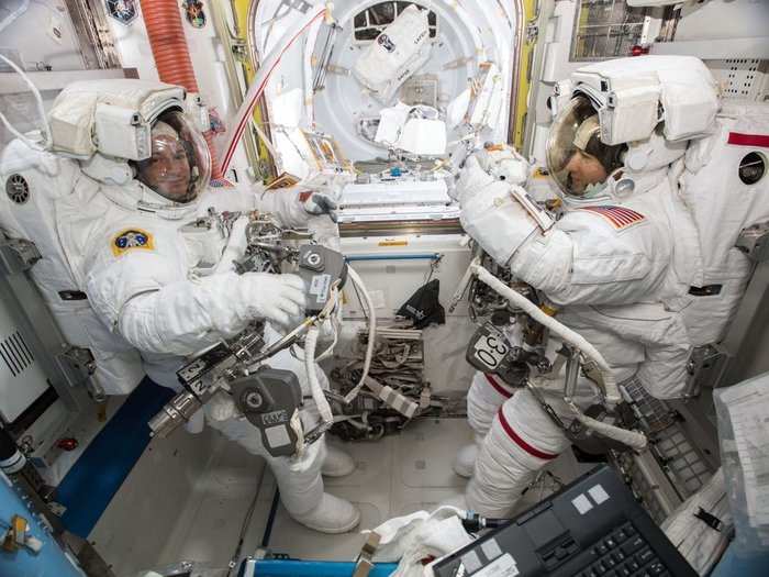 Jessica Meir and Christina Koch are among the 12 women active NASA astronauts. But they are the only two women currently living at the International Space Station with four other male astronauts.