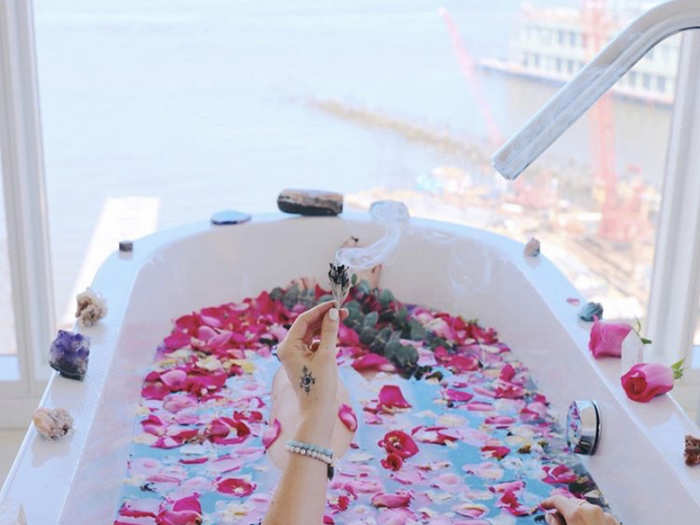 Hanekamp, who has over 70,000 Instagram followers, called baths an "amazing point of entry" into being able to heal yourself. She now teaches others her practice of ritual baths, which she prescribes almost like food, listing ingredients.