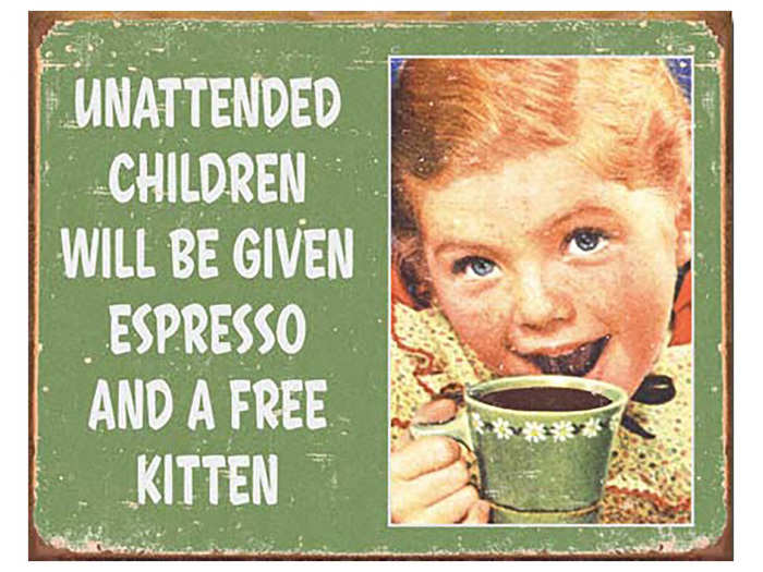 A warning to those who leave their children unattended in cafes