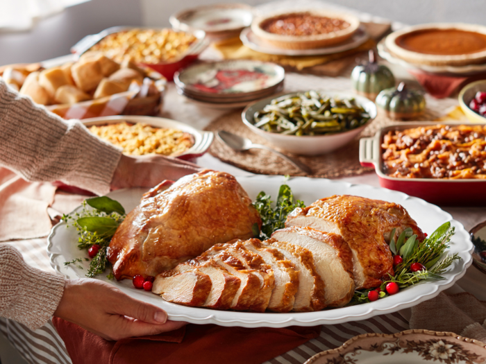 Cracker Barrel offers customers hot meals for dining in and the option of picking up a turkey dinner to take home.