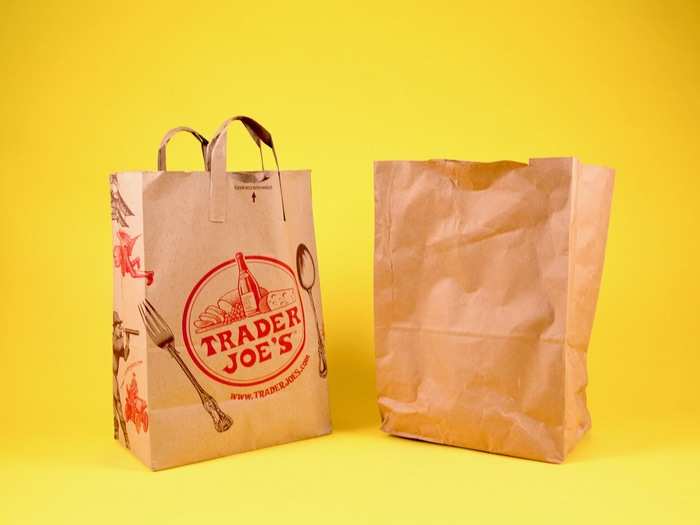 We started the comparison by picking up items from Wegmans and Trader Joe's that were similar enough to be compared. Interestingly, both stores distributed brown paper bags at checkout.