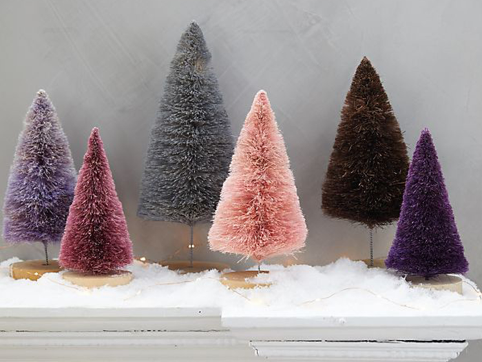 A small, colorful Christmas tree alternative