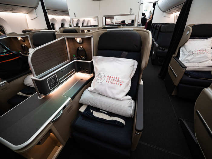On a 20-hour flight, business class is obviously the most comfortable, and most expensive, option.
