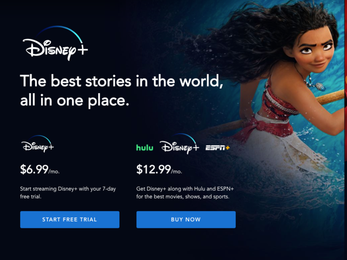 Disney Plus costs $7 per month, or $70 for the year.