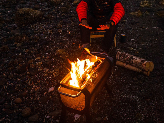 A nearly smokeless fire pit (and grill) that charges your phone