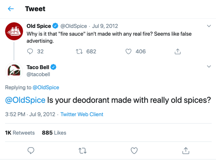 Taco Bell battles Old Spice
