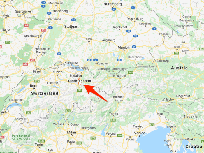 1. Liechtenstein, a tiny European country nestled between Switzerland and Austria, is nearly eight times smaller than the city of Los Angeles.