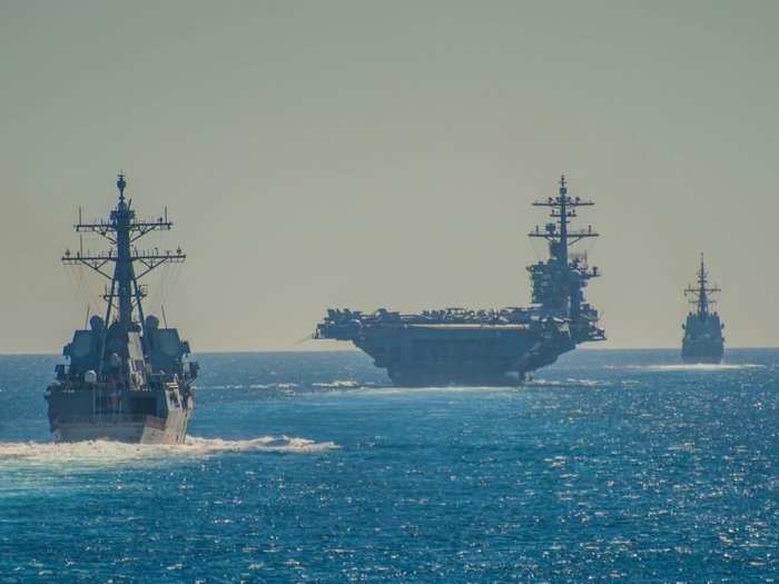 When the Lincoln left Norfolk, Va. on April 1, 2019, she was expected to deploy for seven months.

The flattop deployed with Carrier Air Wing 7, cruiser Leyte Gulf, and destroyers Mason, Bainbridge and Nitze, a force of more than 6,000 people.