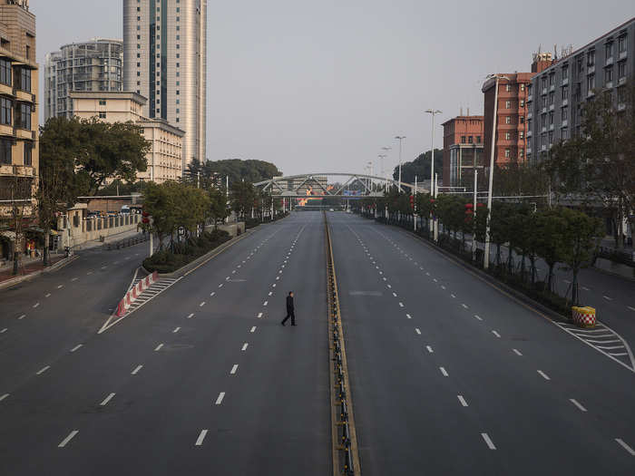 The city of Wuhan, where the outbreak originated, has turned into a ghost town.