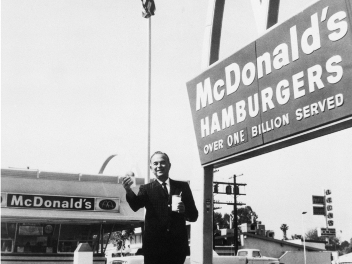 In 1954, future McDonald's Corporation founder Ray Kroc, a Multimixer milkshake machine salesman, came across a small burger joint run by brothers Dick and Mac McDonald.