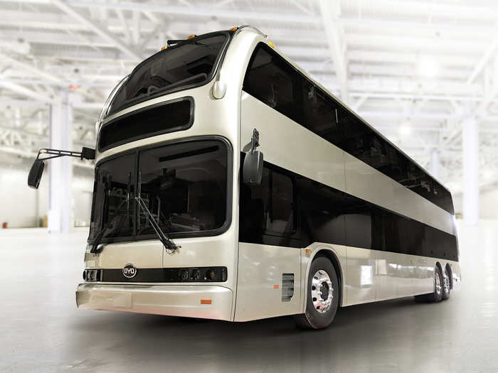 BYD claims this is the largest electric coach currently on the road and also has the possibility to be used as public transit.