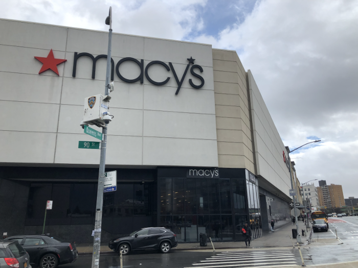 We went to a standalone Macy's Backstage store in Elmhurst, New York. On our way there, we saw a big Macy's two blocks away from the off-price store.