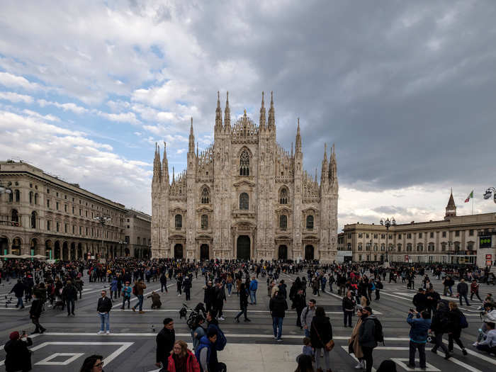 BEFORE: The Piazza del Duomo in Milan is the biggest attraction in the city.