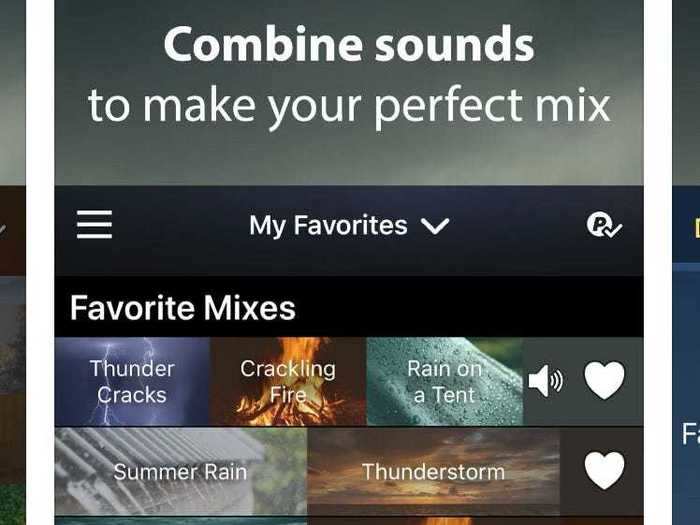 "Rain, Rain Sleep Sounds" allows you to create customized calming noises.