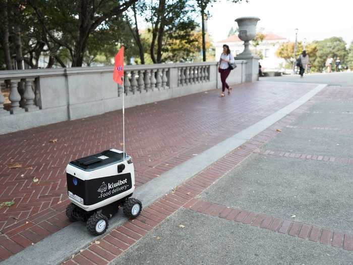Kiwibots have previously been used for deliveries at colleges including UC Berkeley, and Kiwibot says it has made more than 30,000 deliveries since it started in 2017.