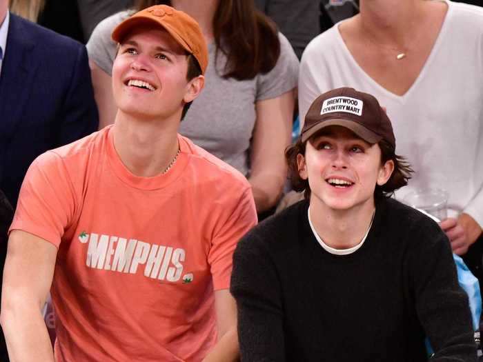 Ansel Elgort and Timothée Chalamet were on the same high school basketball team and starred in the 2014 movie "Men, Women & Children."