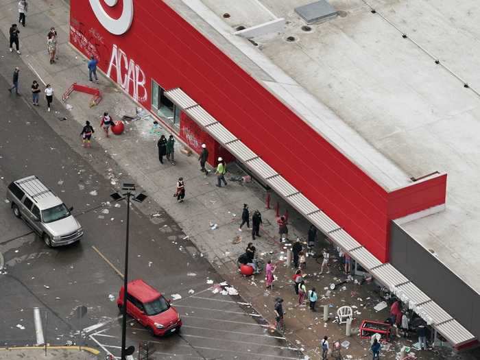 The Target store is located on Lake Street near Minneapolis' 3rd Precinct police headquarters.