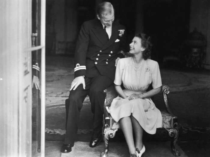 After falling in love as teenagers, Princess Elizabeth and Prince Philip announced their engagement in July 1947, when the couple were 21 and 26 respectively. This photo was taken to mark their upcoming wedding.