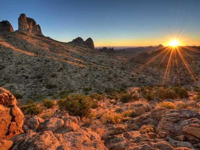 The Mojave Desert stretches more than 25,000 square miles across Nevada, Arizona, and Utah.