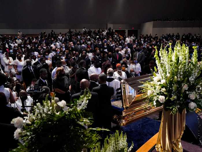On Tuesday, June 9, up to 2,500 friends, family members, activists, and artists gathered for a private funeral service at The Fountain of Praise Church in Houston to honor the memory of George Floyd.