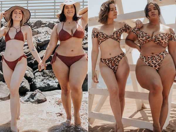 2 Friends With Different Body Types Are Posing In The Same