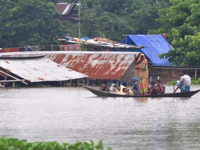 Assam flood is a result of prolonged monsoon and the overflowing Brahmaputra