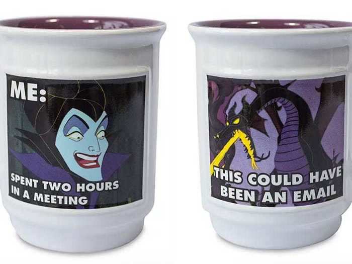 The Maleficent mug is relatable for anyone who hates long meetings.