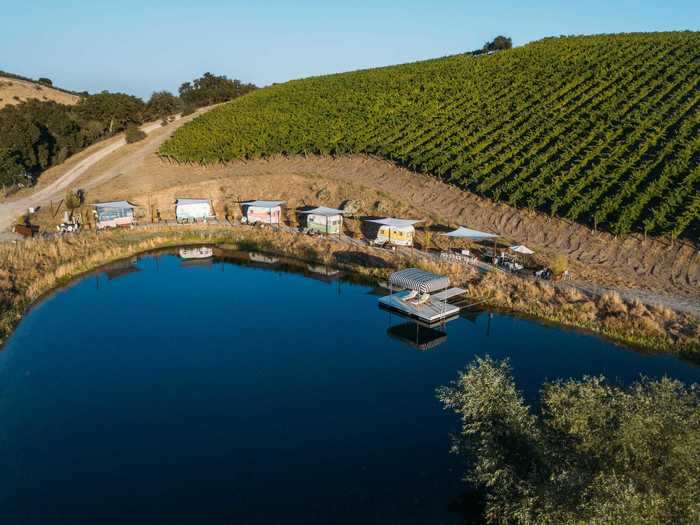 Tinker Tin Trailer Company, a vintage trailer rental company, has partnered with family-owned-and-operated Alta Colina Vineyard in Paso Robles, California, to create the "Trailer Pond."