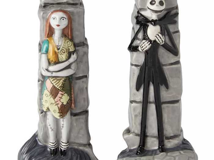 Switch things up in your kitchen with these ceramic Jack and Sally salt and pepper shakers.