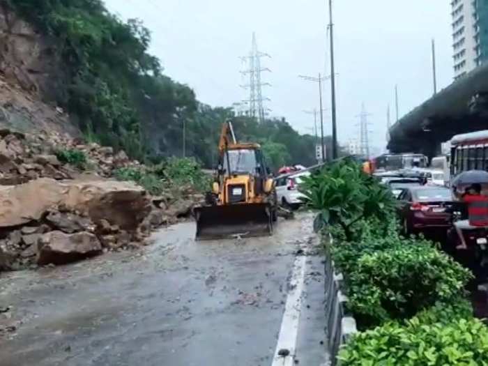 A landslide near suburban Kandivali disrupted vehicular movement from western suburbs towards south Mumbai, the official said.