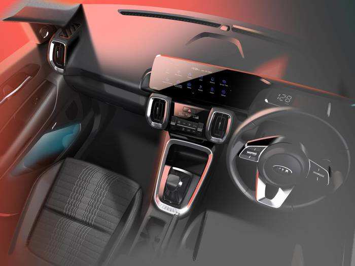 The Kia Sonet comes with sophisticated and user-friendly features such as a two-layer tray to store mobile devices in the dashboard, high-tech digital display and instrument cluster, featuring a first-in-segment 10.25-inch HD touchscreen and navigation system with UVO connected technologies.