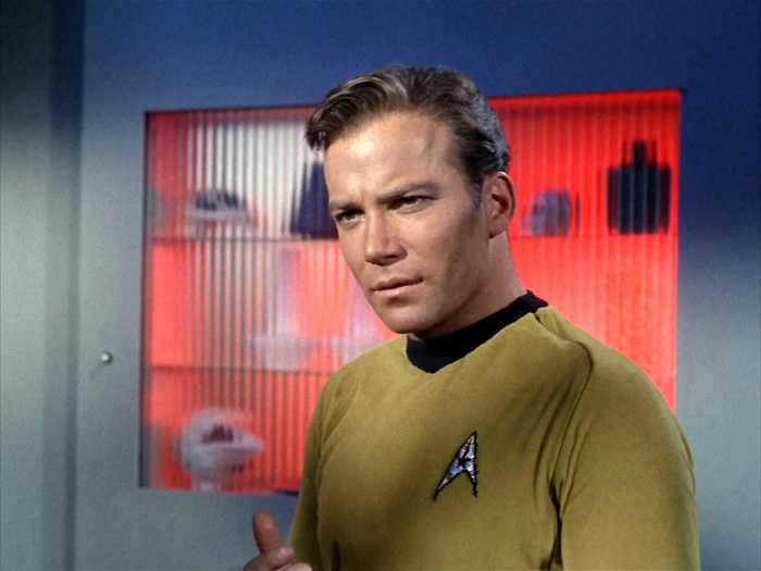 William Shatner led the crew of the USS Enterprise as Captain James T. Kirk.