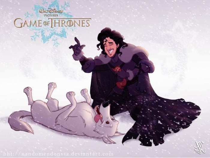 Jon Snow has never smiled this much, but perhaps his direwolf Ghost has brought it out in him.