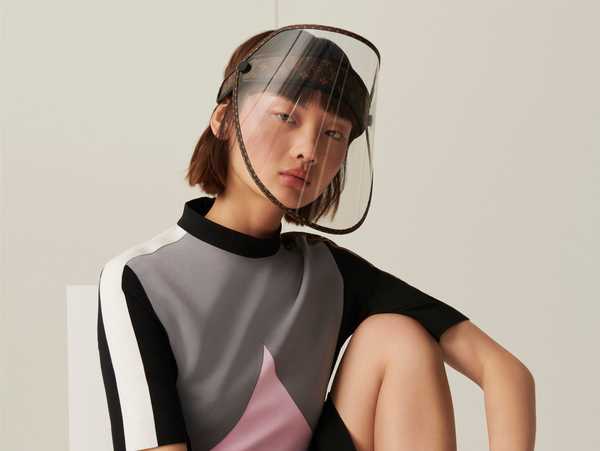 Louis Vuitton just unveiled a luxury face shield, complete with gold studs and a monogram ...