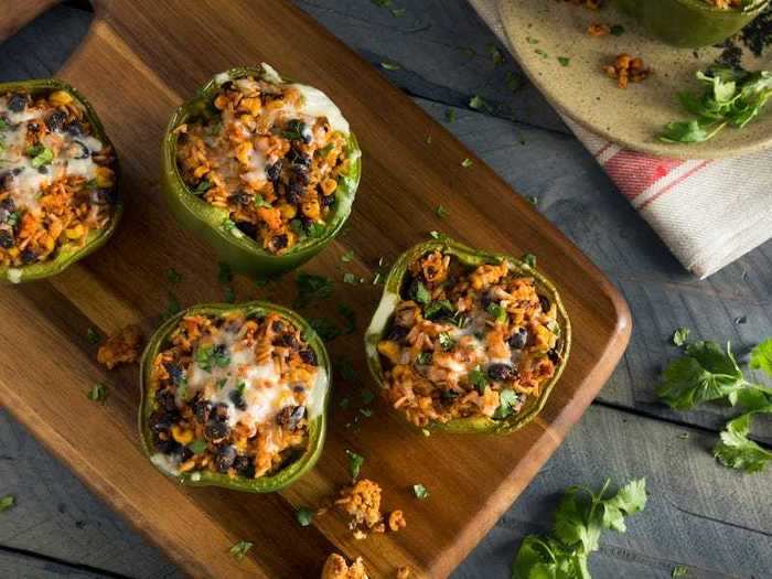 Stuffed peppers can be left to cook in a Crock-Pot.