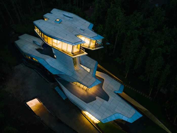 A one-of-a-kind home in a Russian forest nicknamed "Spaceship House" is the only private residence designed by the late Zaha Hadid, an award-winning British-Iraqi architect.