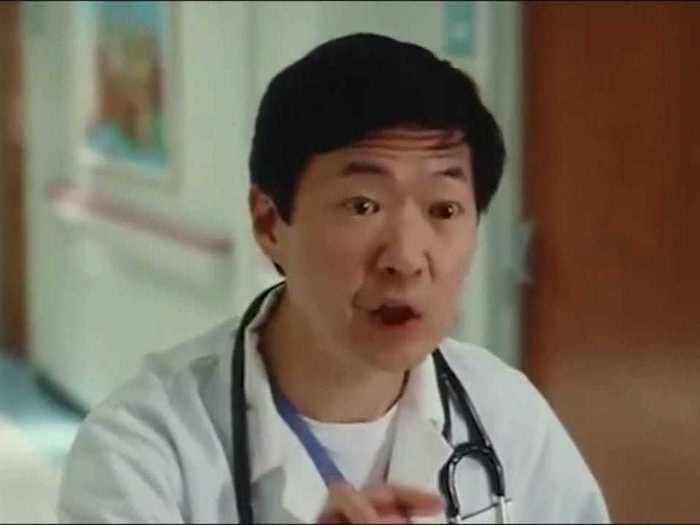 Ken Jeong filmed his breakout role in "Knocked Up" by taking a week off from his actual job as a doctor.