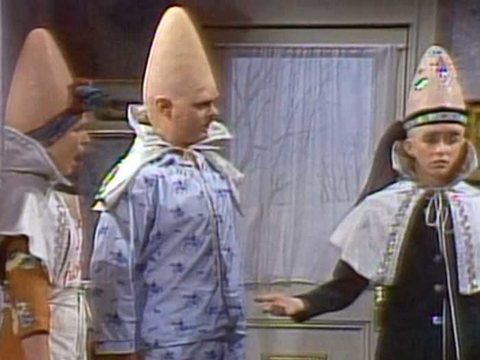 "The Coneheads" was one of the very first iconic "SNL" sketches. The premise? A bunch of aliens with cone-shaped heads trying to live on Earth.