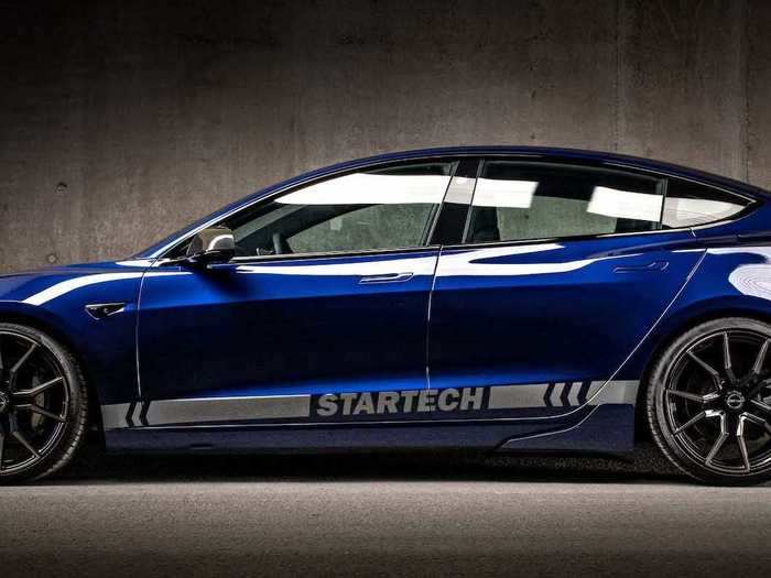 Startech's full package includes loads of new parts meant to upgrade the Model 3's looks and performance.