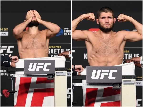 UFC 254 weigh-in results: Khabib wants the towel, but 