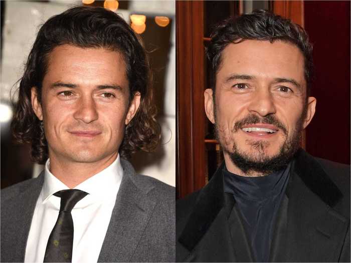 In 2014, Orlando Bloom had long hair that he sometimes pulled into a bun.