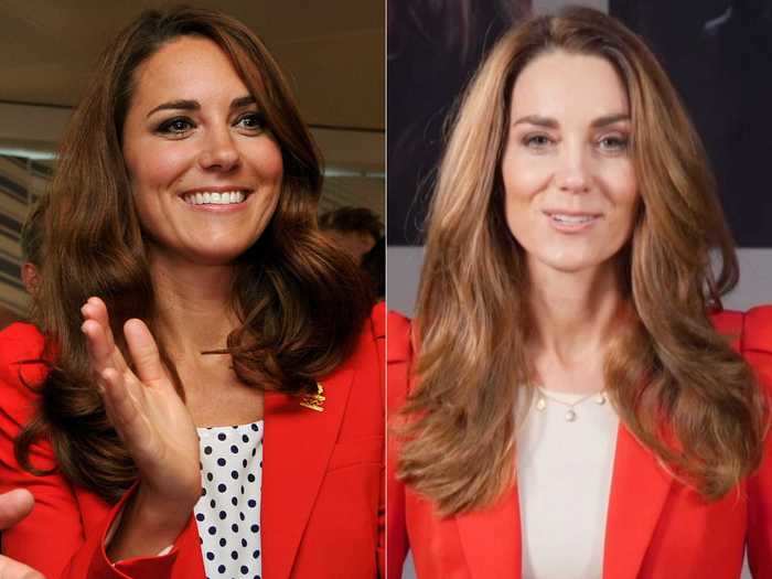 Kate Middleton first wore this Zara blazer at the 2012 London Olympics.